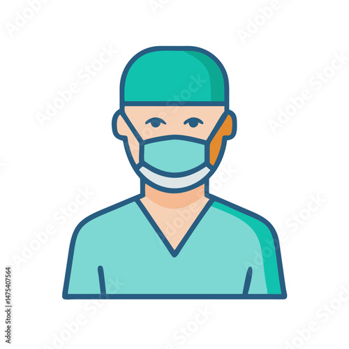 Surgeon Icon: Healthcare, Doctor, Surgery, Operating Room