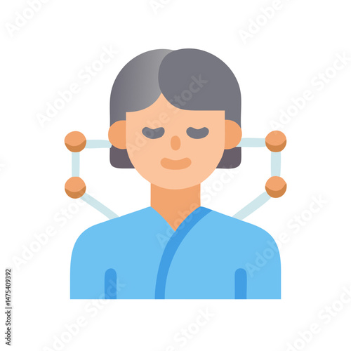 Acupuncture therapy on woman's ears for stress relief