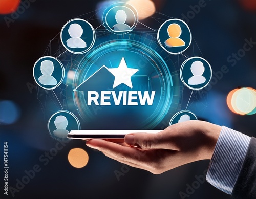 businessman pressing social network icon