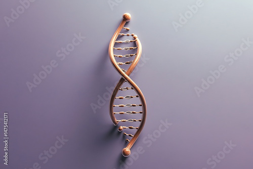Copper DNA Helix with Science Background.