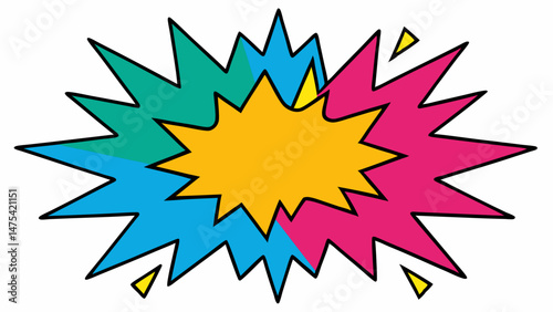 Cartoon Explosion with Color Jagged Lines and Blank Space – Vector template for ad, covers, posters.