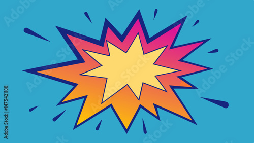 Cartoon Explosion with Color Streaks and Jagged Texture – Vector template for ad, covers, posters.
