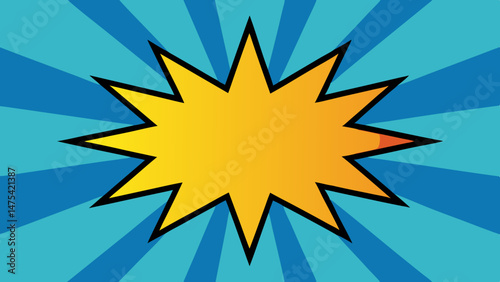 Classic Comic Panel with Radial Shading and Talking Bubbles – Vector template for ad, covers, posters.