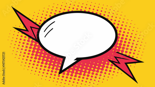 Comic Book Design with Halftone Texture and Dialogue Area - Vector template for ad, covers, posters
