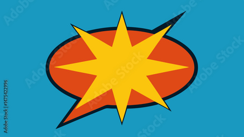 Comic Layout with Central Starburst and Speech Area - Vector Template for Ad, Covers, Posters