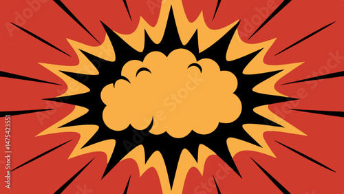 comic strip background with explosion lines and captions - Vector template for ad, covers, posters