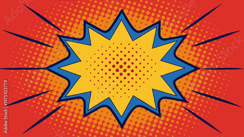 comic style background with halftone dots and boom effect - Vector template for ad, covers, posters