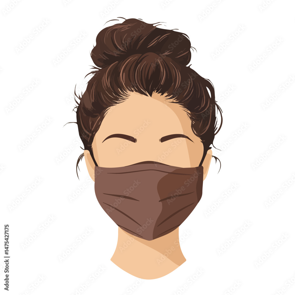 Flat vector Hair Mask, minimalist design, isolated on a white background. Flat vector Hair Mask, minimalist design, isolated on a white background.