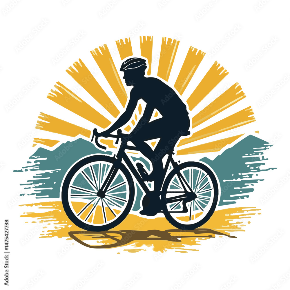 Fototapeta premium Graphic image of a cyclist