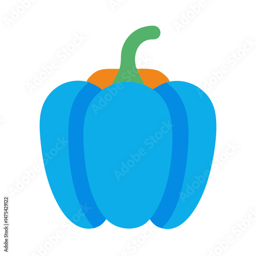 Blue Bell Pepper Isolated on Black Background Illustration