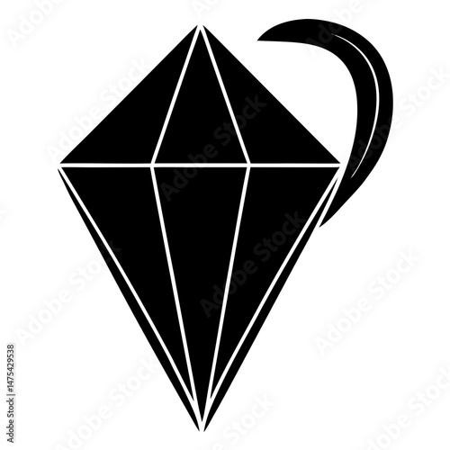 diamond on black background