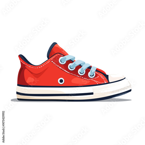 Flat vector Kids Shoes, minimalist design, isolated on a white background.