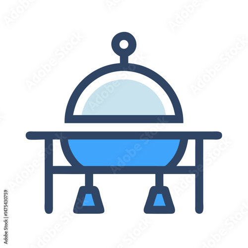 Chafing Dish Buffet, Restaurant Equipment Blue Icon Style