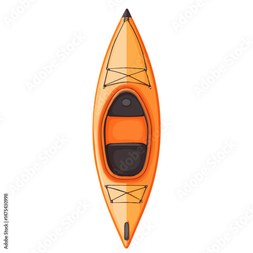 Flat vector Kayak, minimalist design, isolated on a white background.