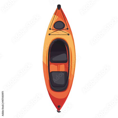 Flat vector Kayak, minimalist design, isolated on a white background.