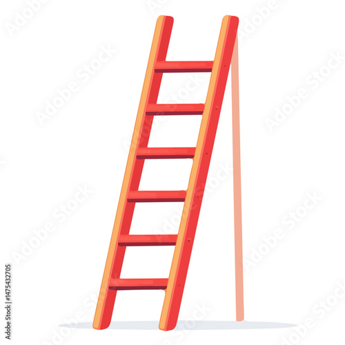 Flat vector Ladder, minimalist design, isolated on a white background.