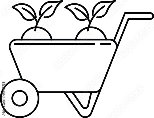 Wheelbarrow gardening icon