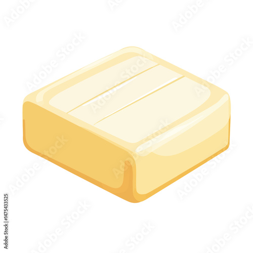 Flat vector Soap Bar, minimalist design, isolated on a white background.