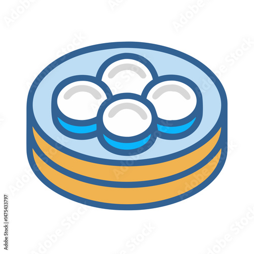 Delicious glutinous rice balls served in bowl icon