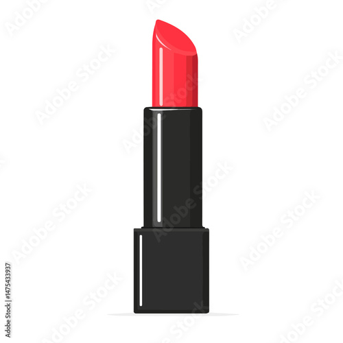 Lipstick Holder Flat vector, minimalist design, isolated on a white background.
