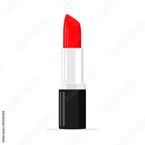 Lipstick Holder Flat vector, minimalist design, isolated on a white background.