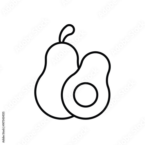 Avocado Vector icon