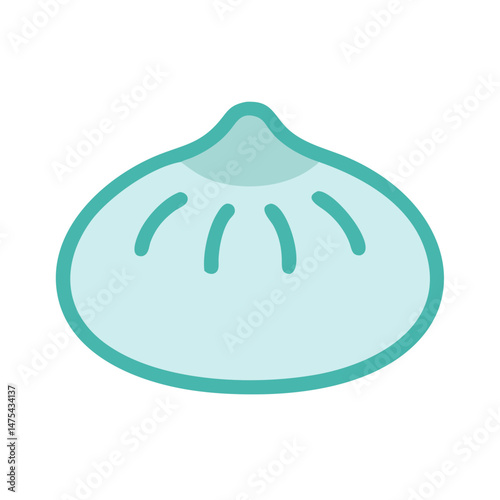 Cartoon Icon of a Dim Sum Style Dumpling