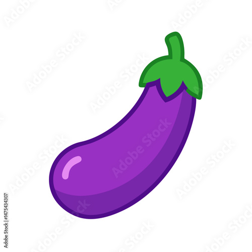Cartoon eggplant vector illustration on a black background