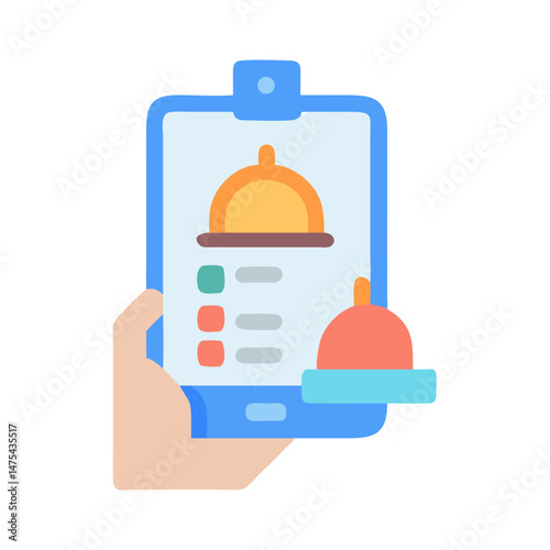 Online food ordering app on a mobile device