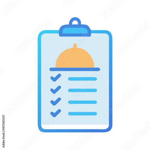 Restaurant menu checklist on clipboard food order icon