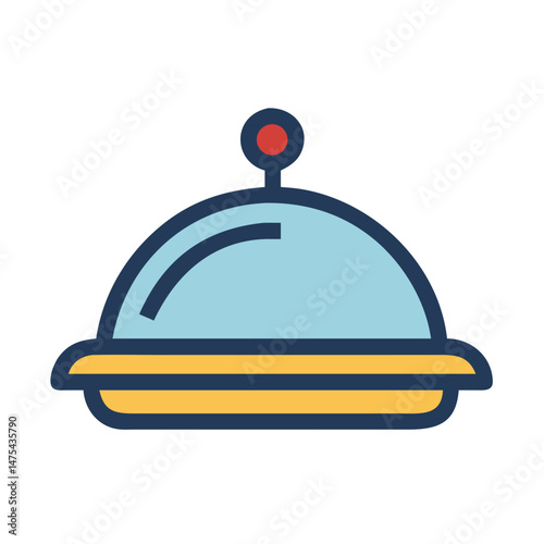 Retro Flying Saucer Icon - Food cloche Concept