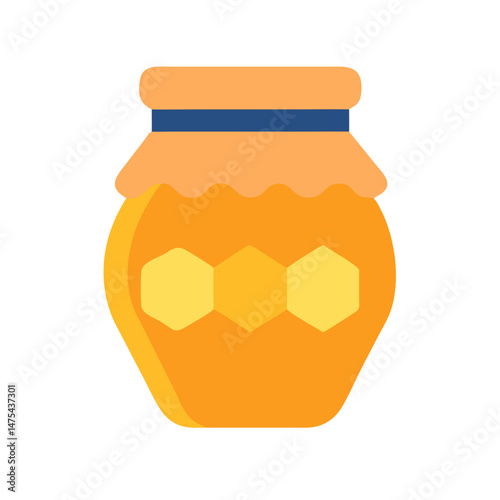 Honey jar icon with honeycombs symbol illustration