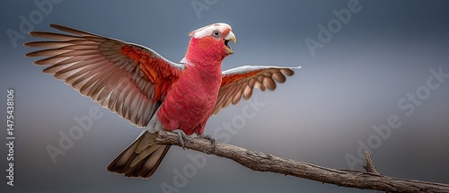 Rosebreasted cockatoos vibrant display perch photo