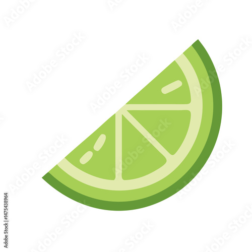 Vibrant Green Lime Slice on Black Background Icon