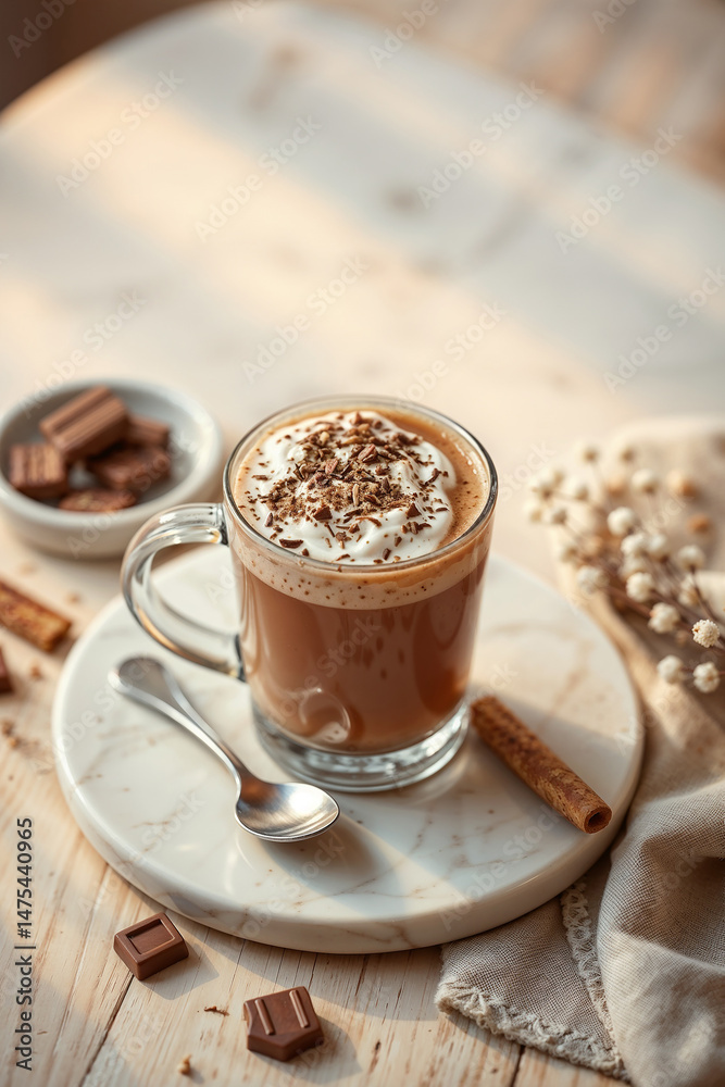 Delicious Hot Chocolate with Whipped Cream and Cinnamon Delicious Hot Chocolate with Whipped Cream and Cinnamon