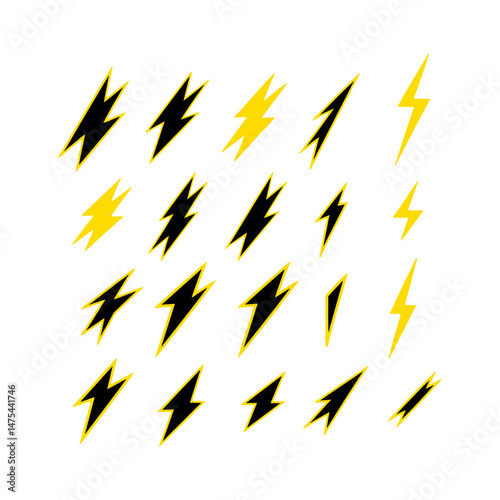 Bold Lightning Bolt Silhouette Illustration