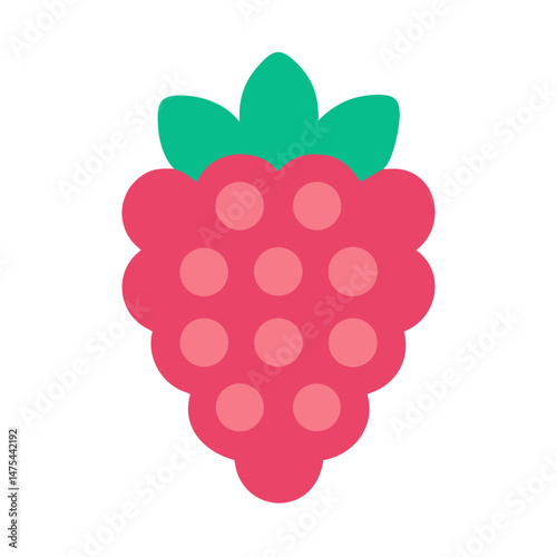 Cute Raspberry Vector Graphic on Black Background
