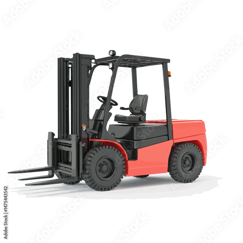 Forklift 2D flat vector illustration, isolated on a white background.