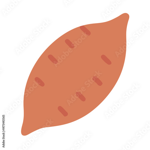 Stylized Sweet Potato Illustration on Black Background