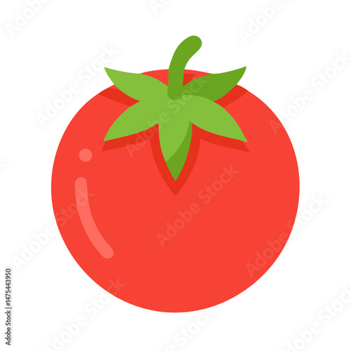 Illustration of a fresh, ripe red tomato