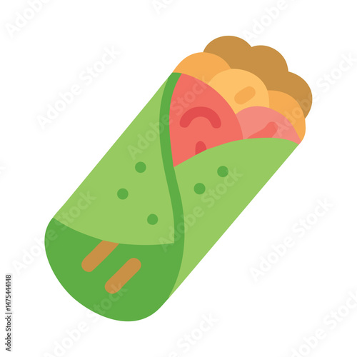Colorful Shawarma Vector Illustration on Black Background