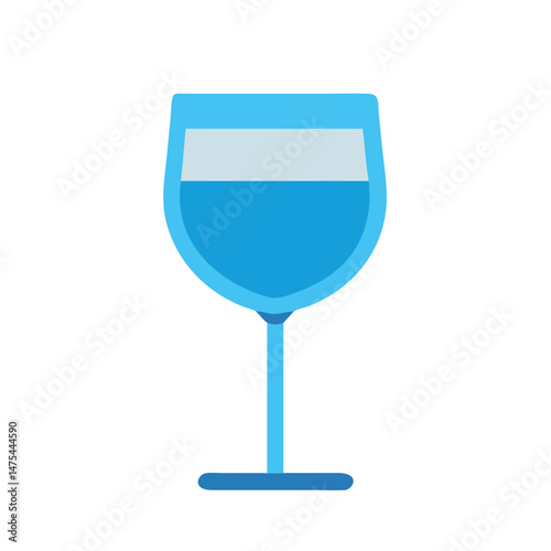 Blue wine glass illustration on black background