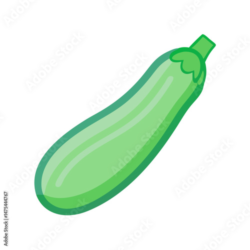 Illustrated Zucchini on Black Background: Fresh Vegetable Art
