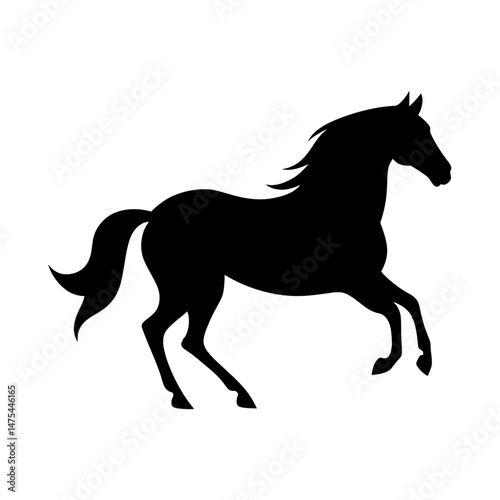 Silhouette of a Graceful Horse in Motion