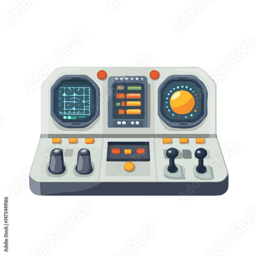 Flight Control 2D flat vector illustration, isolated on a white background.