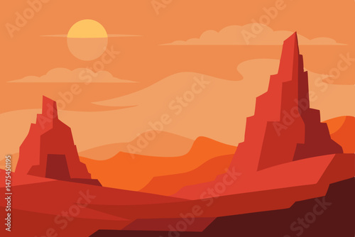 sunset in the desert