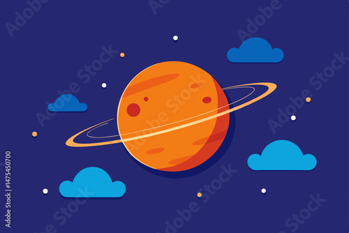 illustration of a rocket in the sky