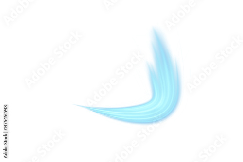 Transparent airflow wind wave with soft blue motion lines for air conditioner or fresh breeze concept PNG