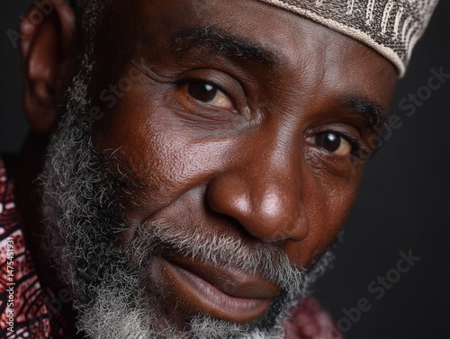 Elderly man with a textured...