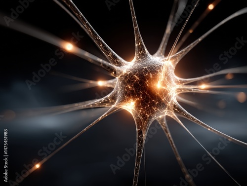 A glowing neural network st...